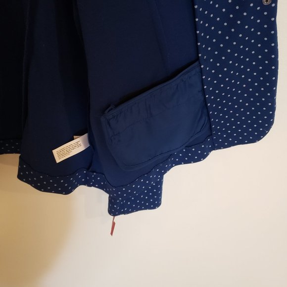 🔥Host Pick🔥NWT Merona Navy One Button Blazer Polka Dots Shoulder Pads XXL - Picture 5 of 14